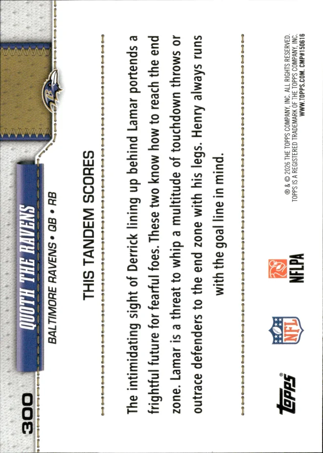 Lamar Jackson / Derrick Henry card back