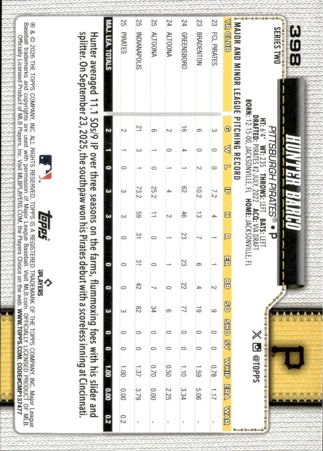 Hunter Barco card back