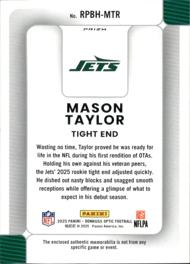 Mason Taylor card back