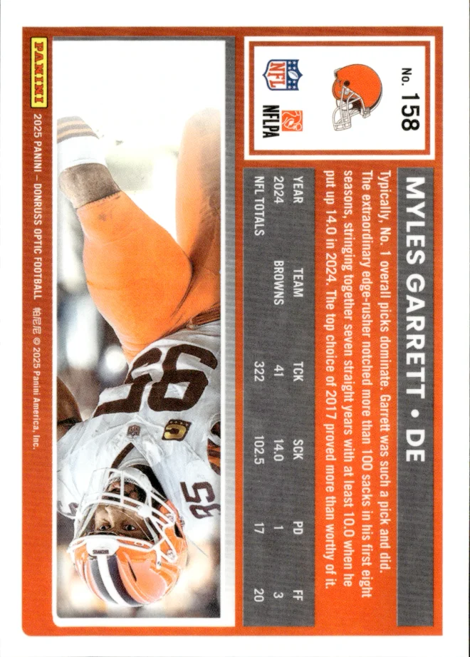 Myles Garrett card back