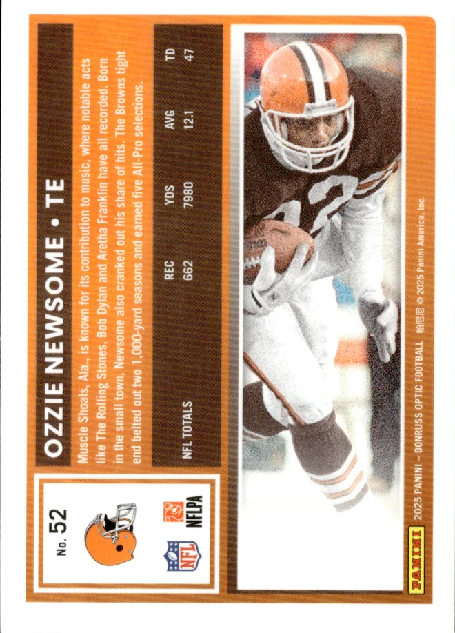 Ozzie Newsome card back