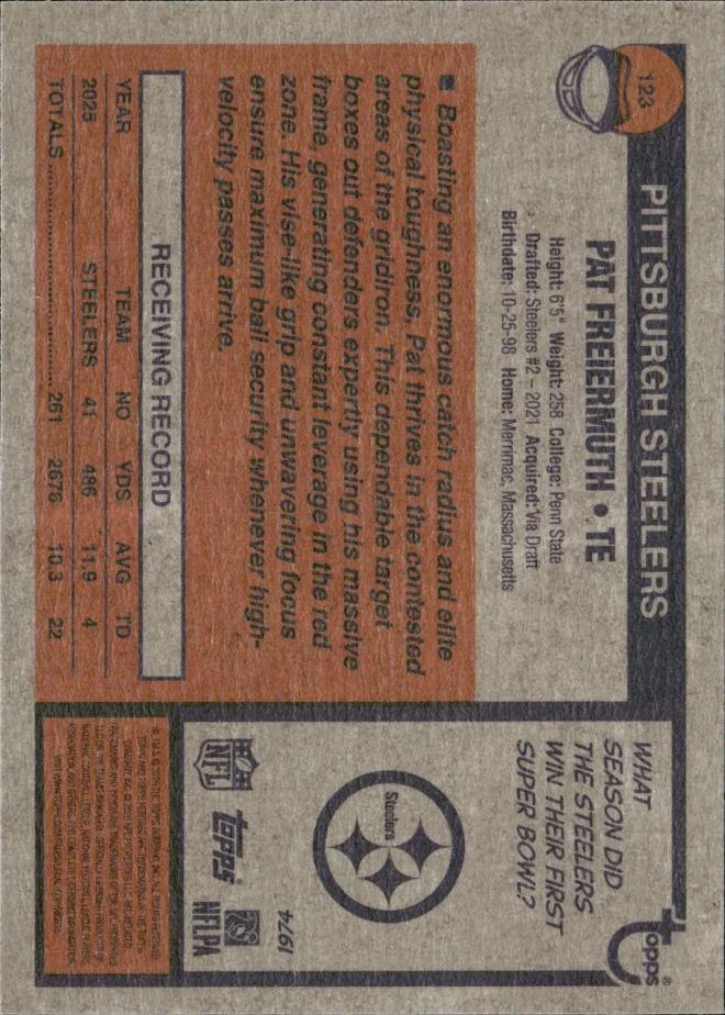 Pat Freiermuth card back