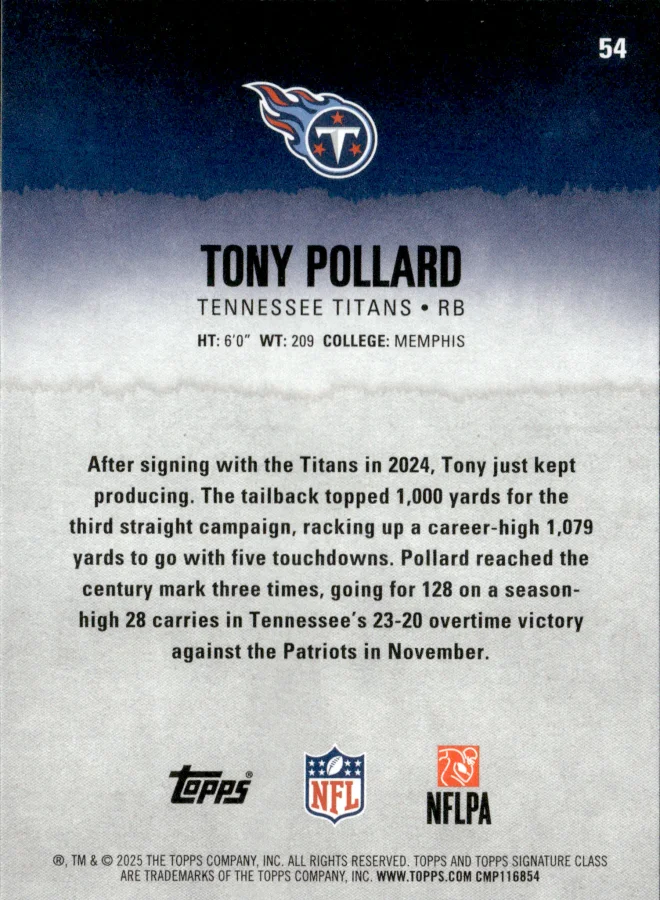 Tony Pollard card back