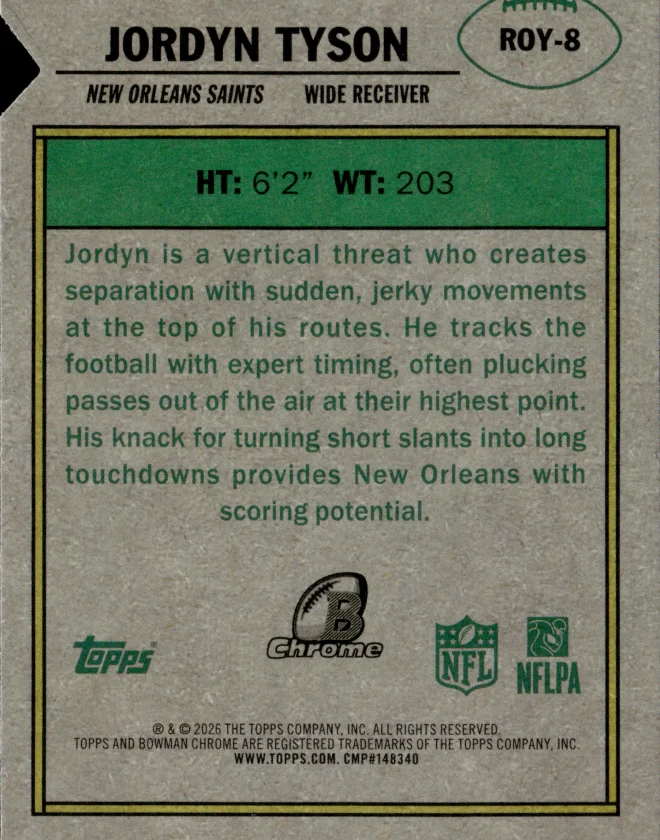 Jordyn Tyson card back