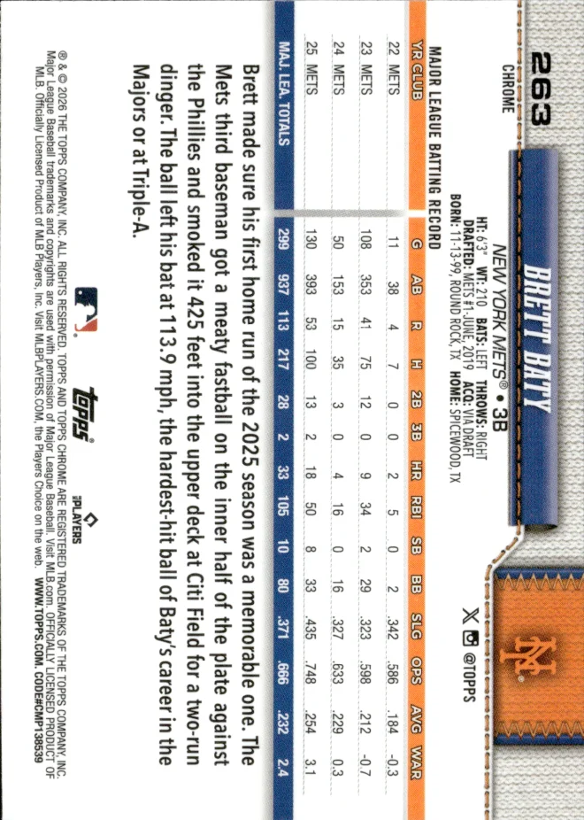 Brett Baty card back