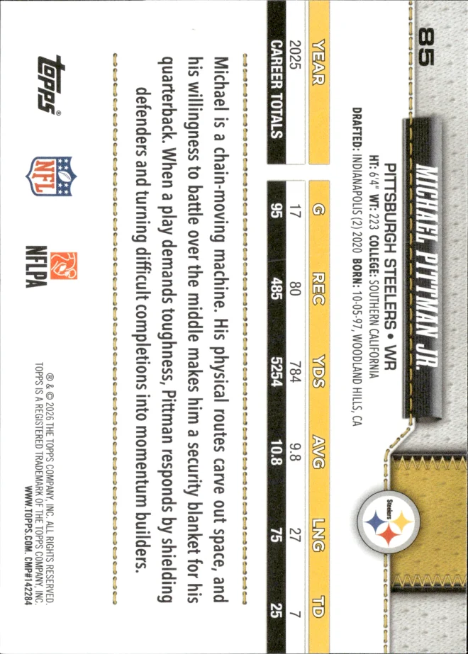 Michael Pittman Jr. card back