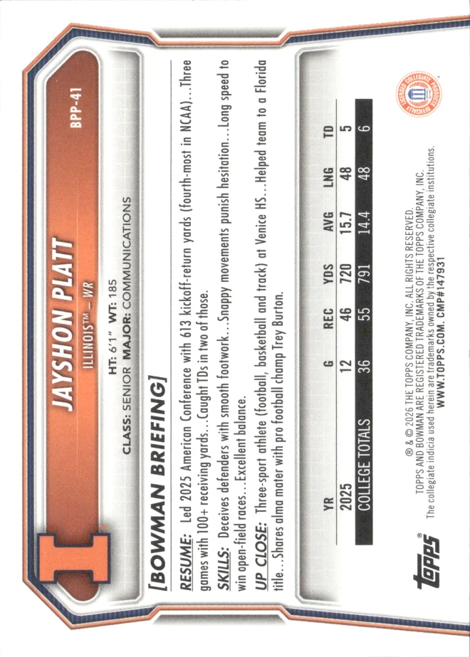 Jayshon Platt card back