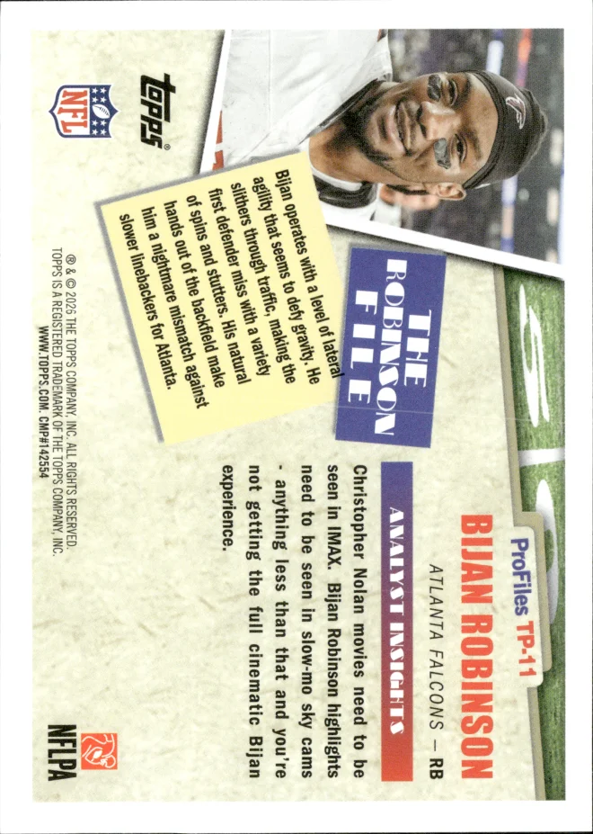 Bijan Robinson card back