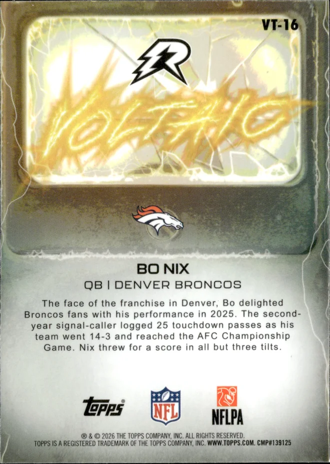 Bo Nix card back