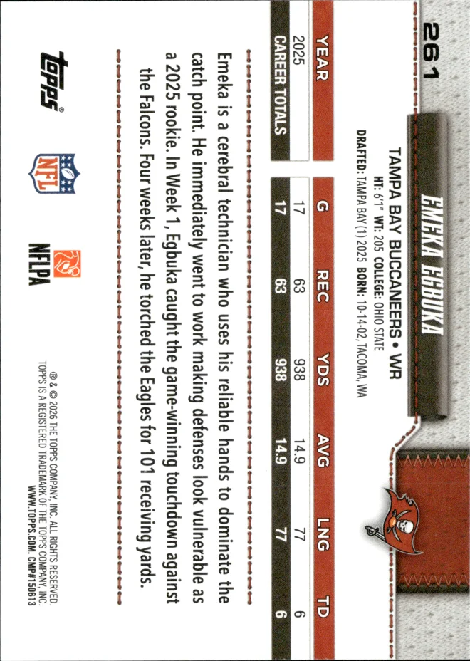 Emeka Egbuka card back