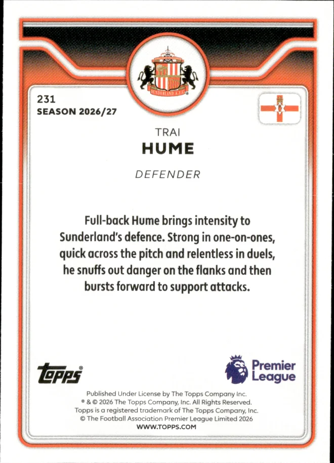 Trai Hume card back