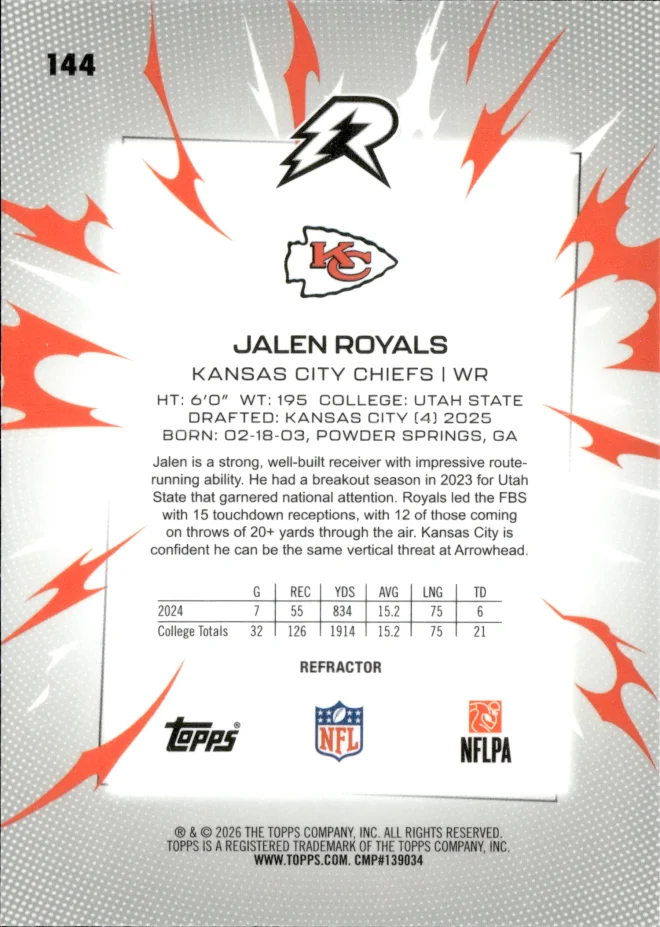 Jalen Royals card back