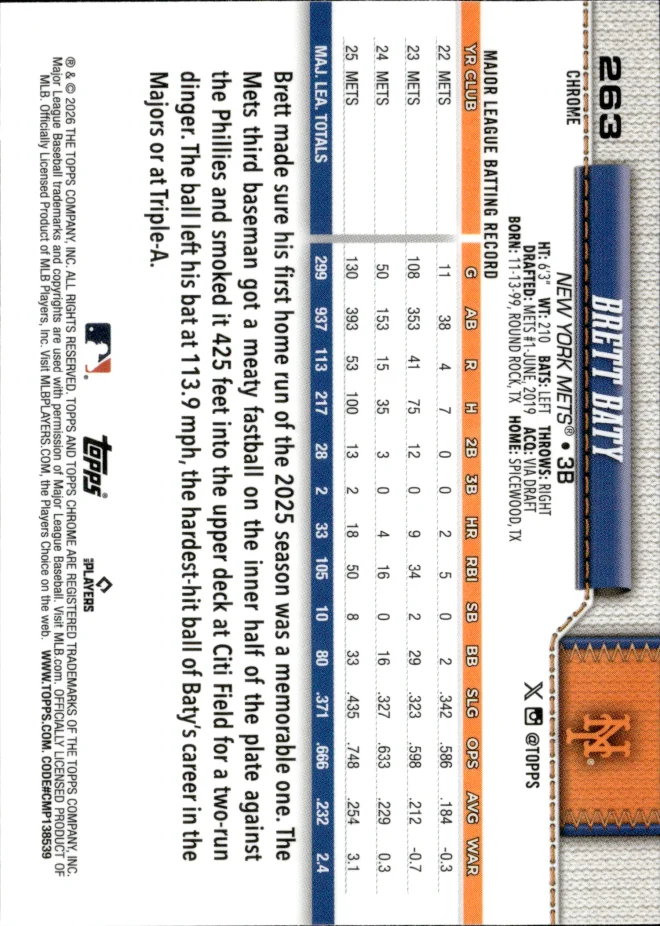 Brett Baty card back