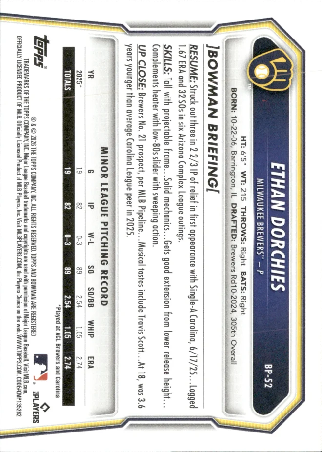 Ethan Dorchies card back
