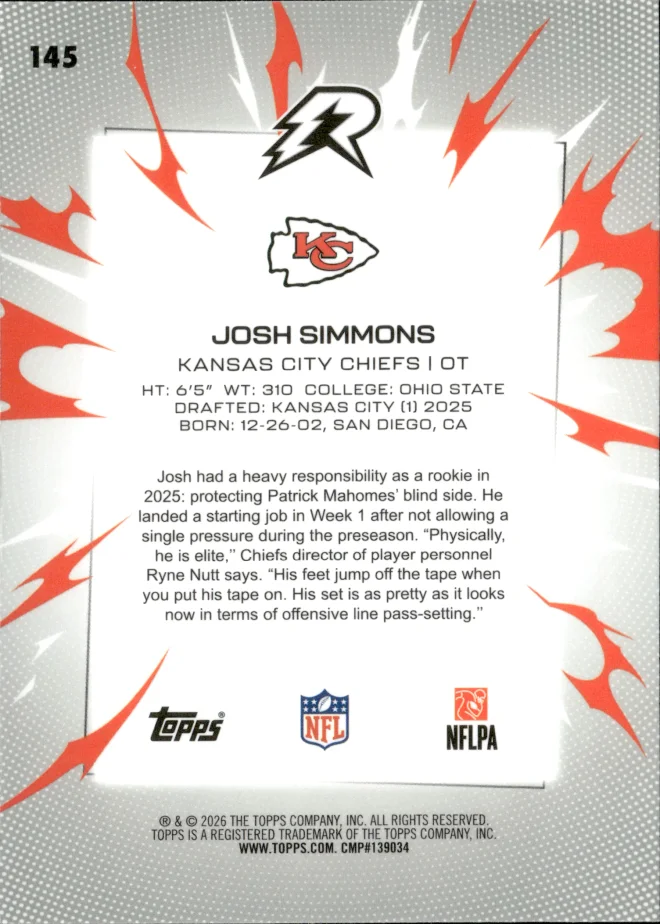 Josh Simmons card back