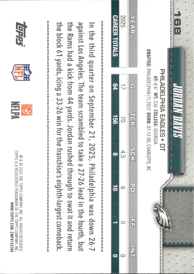 Jordan Davis card back