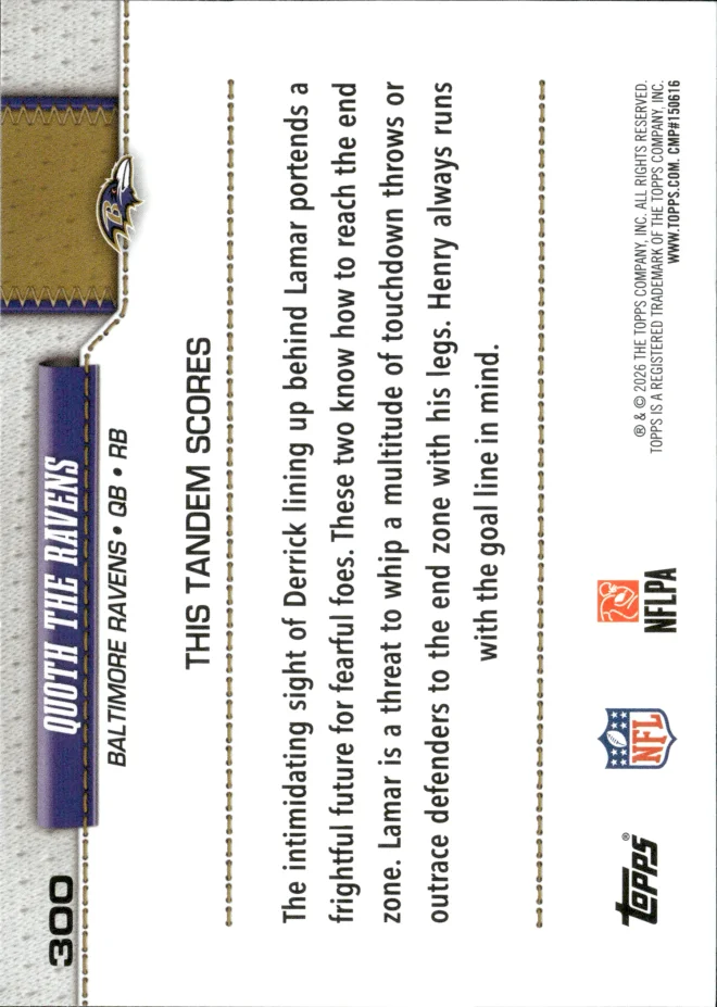 Lamar Jackson / Derrick Henry card back