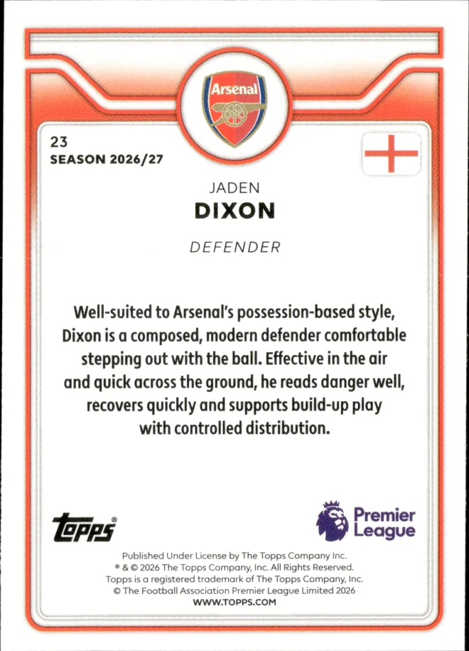 Jaden Dixon card back