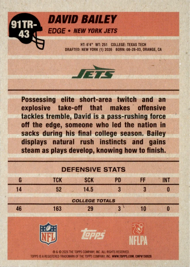 David Bailey card back