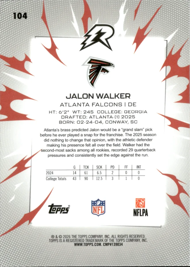 Jalon Walker card back