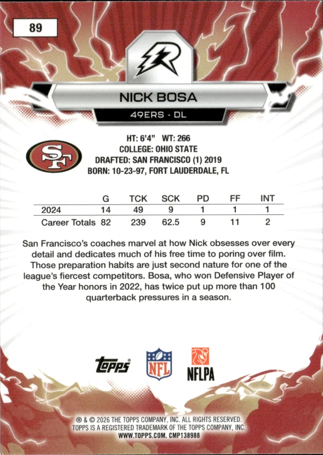Nick Bosa card back