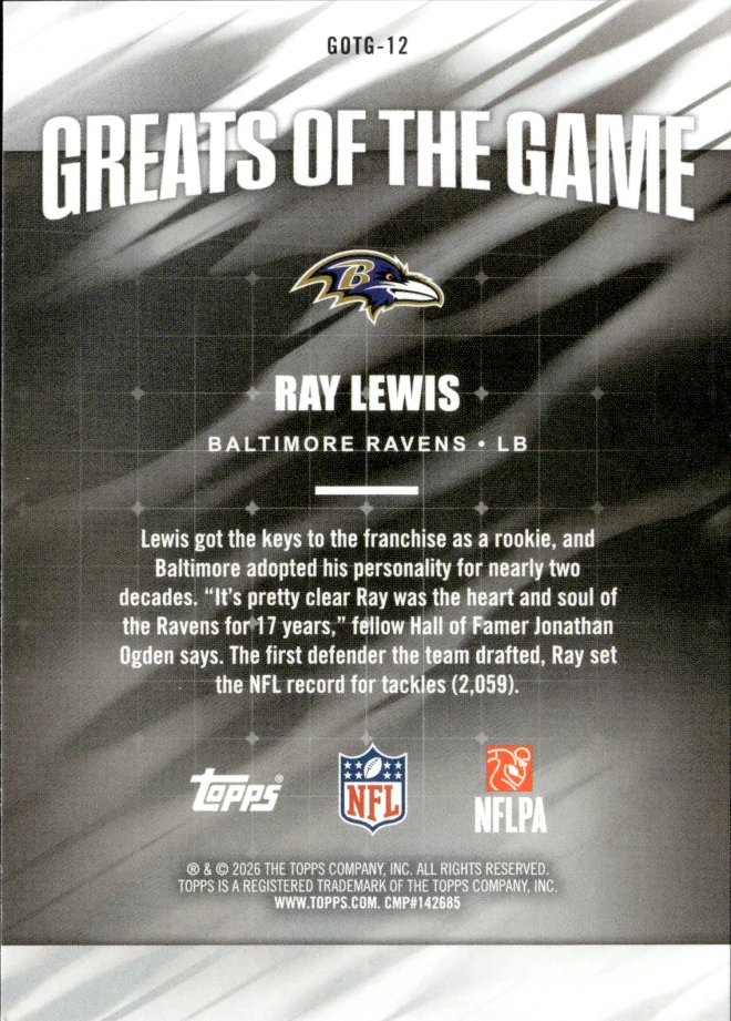 Ray Lewis card back
