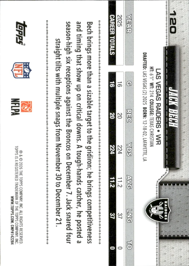Jack Bech card back