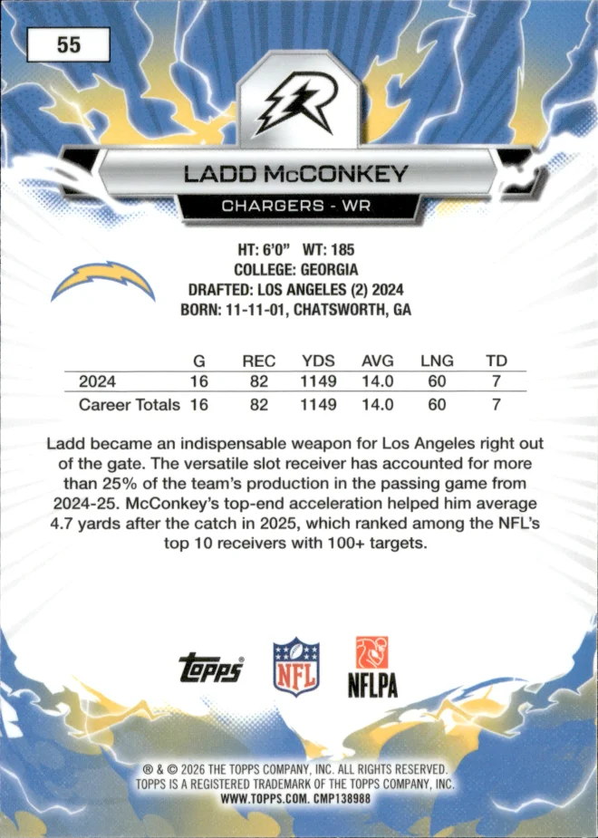 Ladd McConkey card back