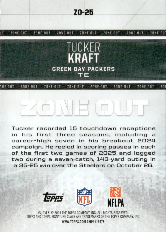 Tucker Kraft card back
