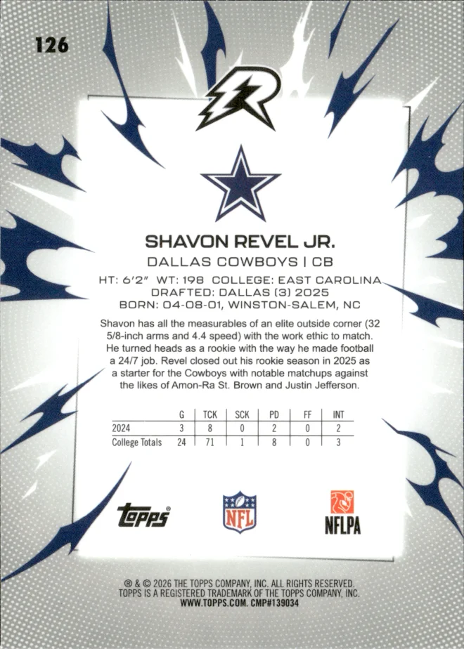 Shavon Revel Jr. card back