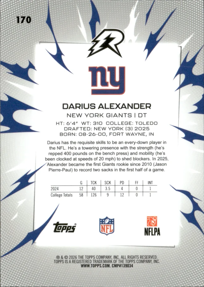 Darius Alexander card back