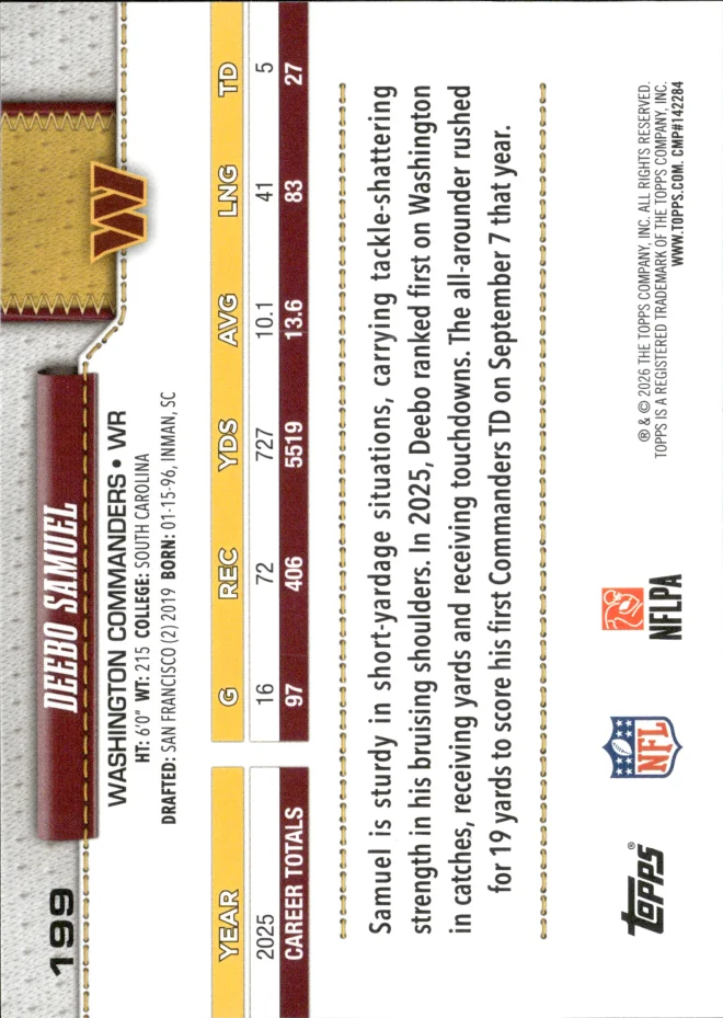 Deebo Samuel card back