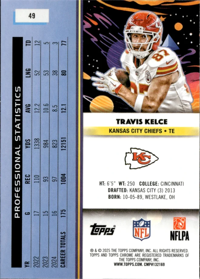 Travis Kelce card back