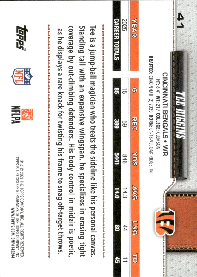 Tee Higgins card back