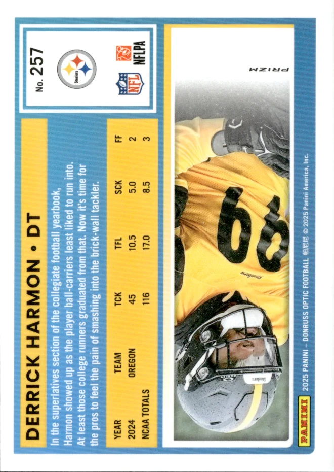 Derrick Harmon card back
