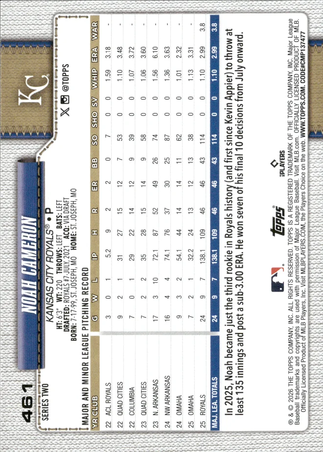 Noah Cameron card back