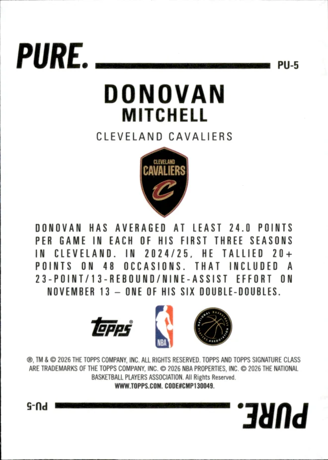 Donovan Mitchell card back