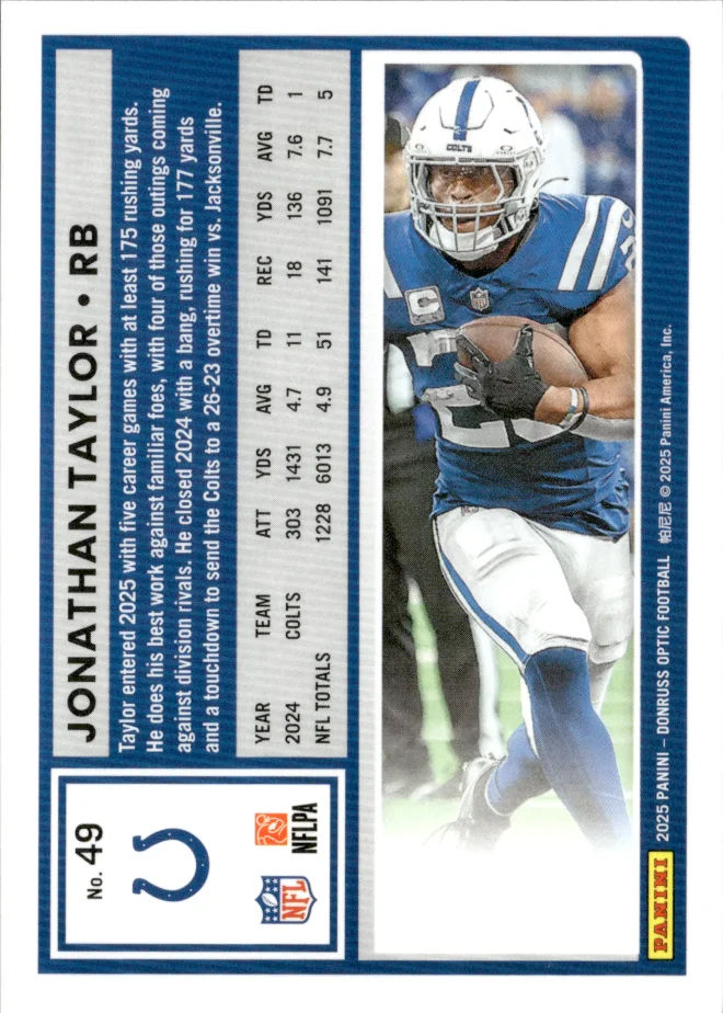 Jonathan Taylor card back