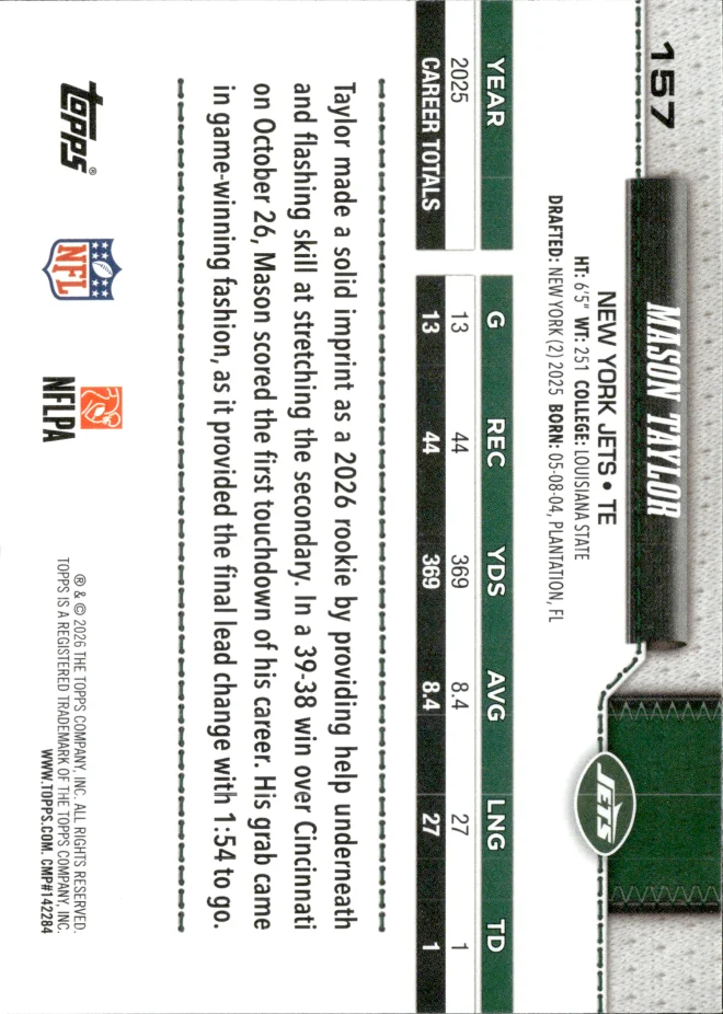 Mason Taylor card back