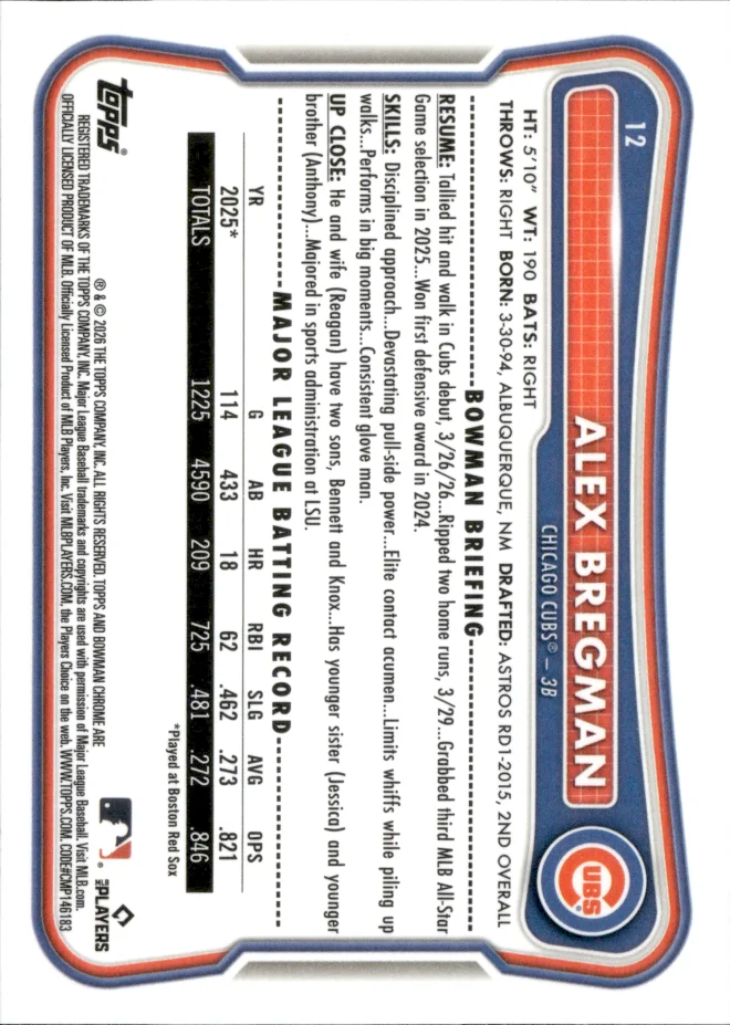 Alex Bregman card back