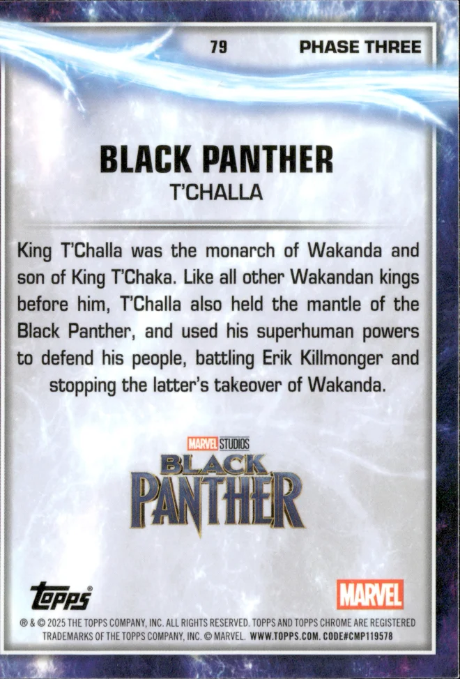 T'Challa / Black Panther card back