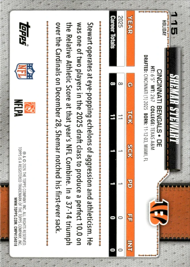 Shemar Stewart card back