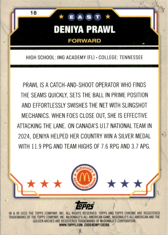 Deniya Prawl card back