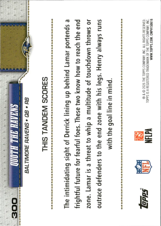 Lamar Jackson / Derrick Henry card back