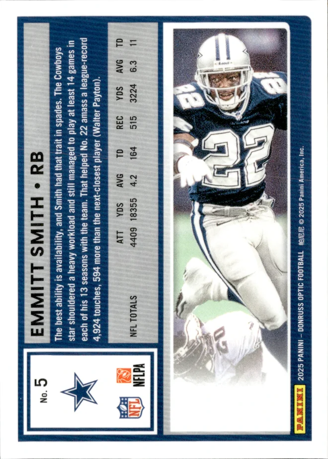 Emmitt Smith card back