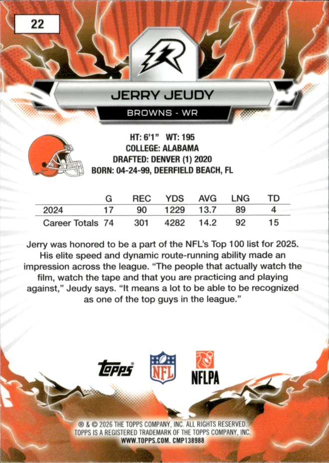 Jerry Jeudy card back