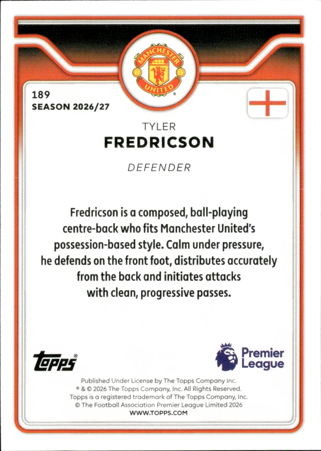 Tyler Fredricson card back