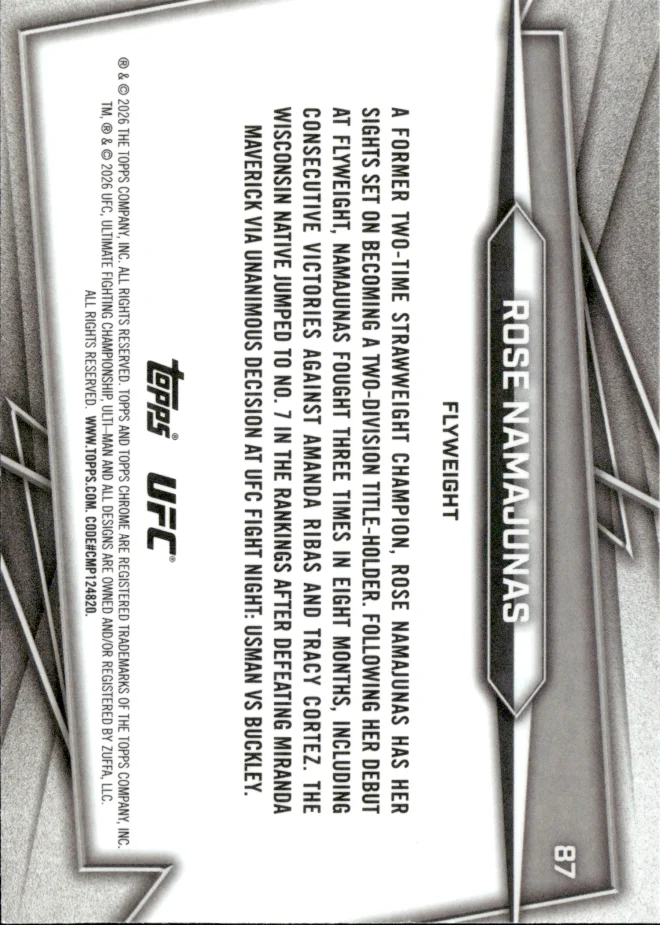 Rose Namajunas card back