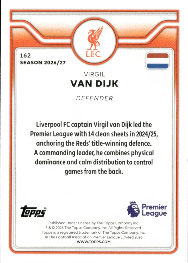 Virgil van Dijk card back