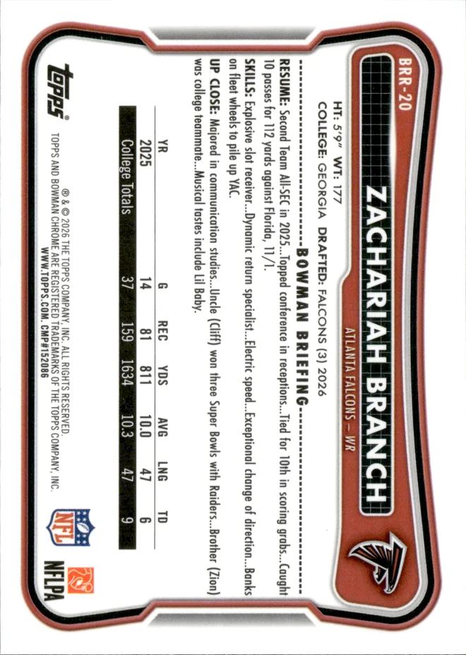 Zachariah Branch card back